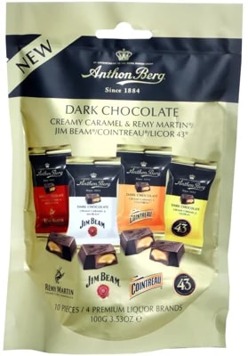 Anthon Berg hořké mini čokoládky s karamelem s alkoholem MIX