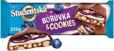 ORION Studentská pečeť Mléčná čokoláda Borůvka & Cookies