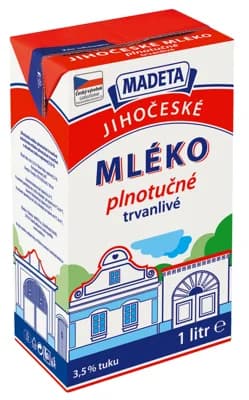 Madeta Jihočeské mléko trvanlivé plnotučné 3,5%