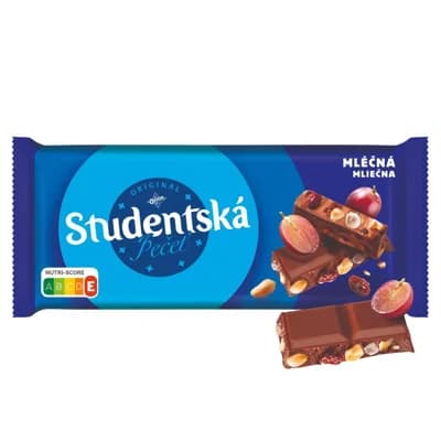 Orion Studentská pečeť mléčná čokoláda s arašídy, rozinkami a želé