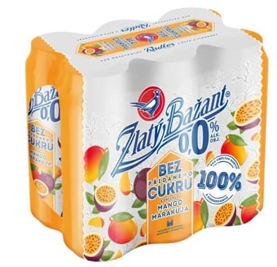 Zlatý Bažant Radler Mango Maracuja nealkoholické 6×0,5 l plech