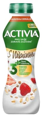 Activia Probiotický jogurtový nápoj jahoda a cereálie