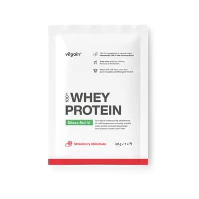 Vilgain Grass-Fed Whey Protein – jahodový milkshake