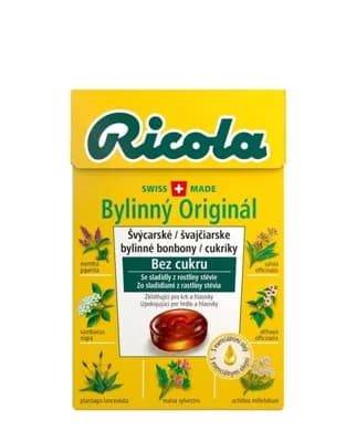 Ricola Bylinný Originál Bonbóny bez cukru 4x40g