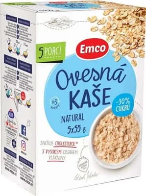 Emco Ovesná kaše natural (s -30% cukru) 5x55 g