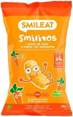Smileat BIO Kukuřičné křupky oves, mrkev s panenským olivovým olejem a vitaminem B1 (4×12 g)