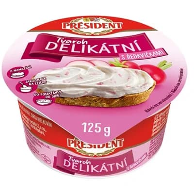 PRÉSIDENT Tvaroh delikátní s ředkvičkami