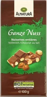 ALNATURA BIO Čokoláda mléčná s lískovými oříšky celými