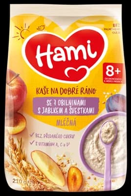 Hami Mléčná kaše se 7 obilninami, Jablkem a švestkami