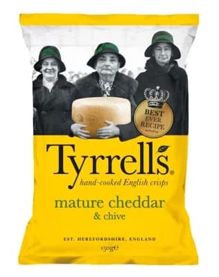 Tyrrells Brambůrky s příchutí zralého cheddaru a pažitky