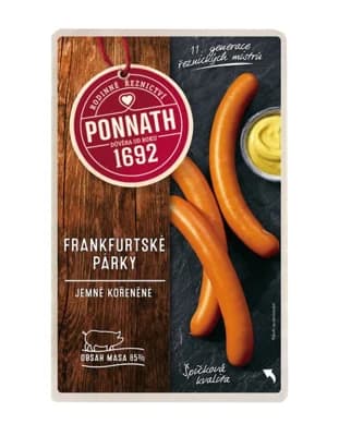 Ponnath Frankfurtské párky (85% masa)