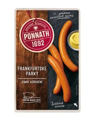 Ponnath Frankfurtské párky (85% masa)