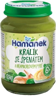Hamánek Příkrm králík se špenátem a bramborem