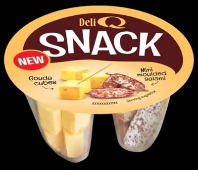 Deli Q Snack Gouda kostičky a mini salámky