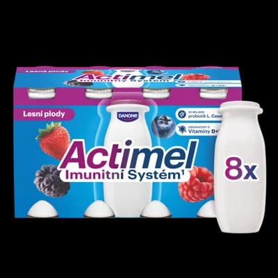 Actimel Probiotický jogurtový nápoj s vitamíny lesní plody 8x100g