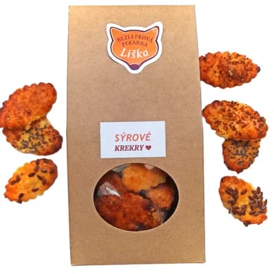 Bezlepková pekárna Liška Bezlepkové sýrové krekry