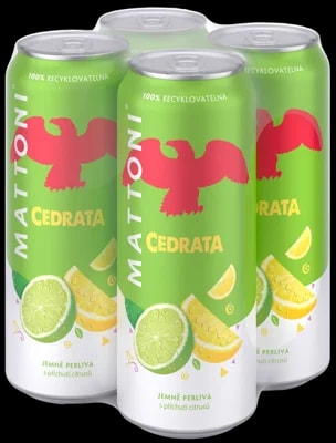 Mattoni Cedrata/ Citrusy Ochucená minerální voda 4x500ml, plech