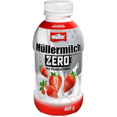 Müllermilch Zero mléčný nápoj MIX (jahoda banán) chlaz.