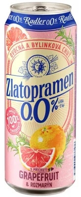Zlatopramen Radler 0,0 % Grapefruit a rozmarýn, plech