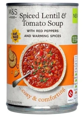 Marks & Spencer Kořeněná čočková polévka s rajčaty