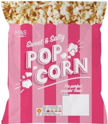 Marks & Spencer Sladký a slaný popcorn