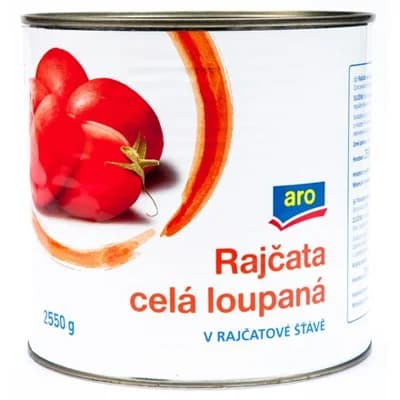 aro Rajčata celá loupaná v rajčatové šťávě