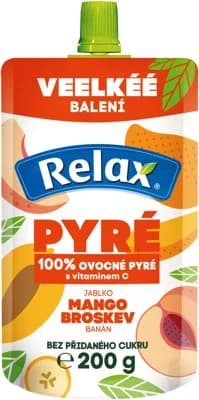 Relax Pyré 100% jablko, banán, mango a broskev