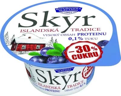 Bohušovická mlékárna Skyr tradiční islandský výrobek borůvka (0,1%)