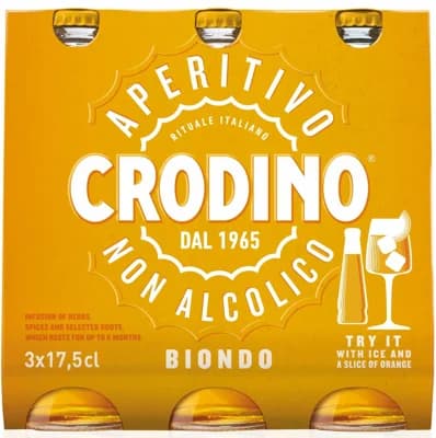 Crodino Biondo nealkoholický aperitiv 3×0,175 l 0,0% obj.