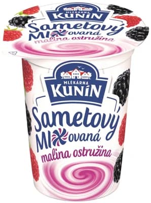 Mlékárna Kunín Sametový jogurt malina, ostružina