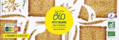 Monoprix BIO Cereální máslové sušenky