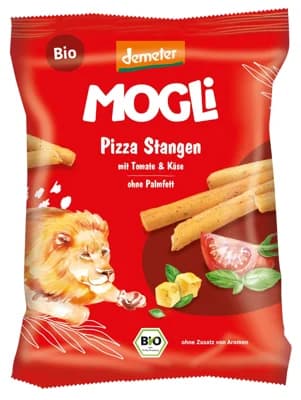 Mogli BIO Pizza tyčinky s rajčaty a sýrem s certifikací Demeter