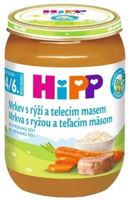 HiPP BIO Mrkev s rýží a telecím masem