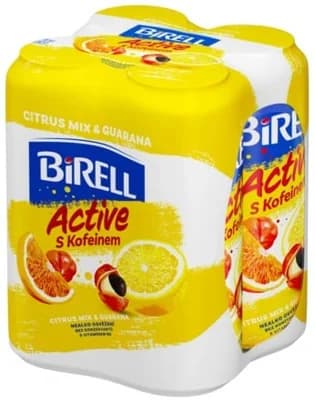 Birell Active Citrus mix a guarana s kofeinem 4×0,5 l plech