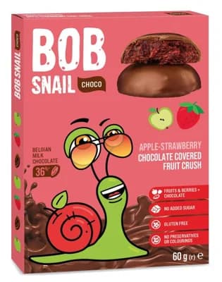 Šnek Bob Ovocná pochoutka v čokoládě jablko-jahoda