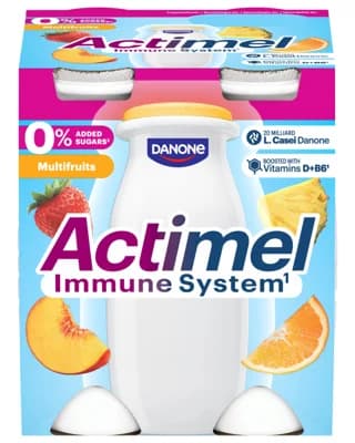 Actimel Probiotický jogurtový nápoj fruit sensation bez přidaného cukru 4×100 g