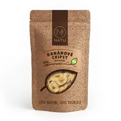 NATU Banánové chipsy neslazené BIO 230g