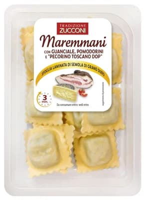 Zucconi Ravioli se slaninou, cherry rajčátky a toskánským pecorino