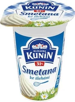 MLÉKÁRNA KUNÍN Smetana 31 % 20 x