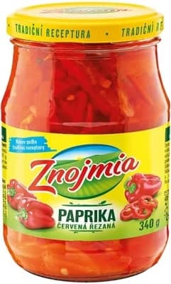 Znojmia Paprika červená řezaná sterilovaná v kořeněném sladkokyselém nálevu