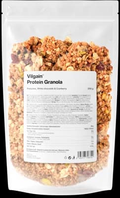 Vilgain Protein granola Pistácie, bílá čokoláda a brusinky