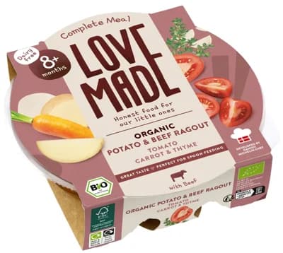 LoveMade BIO Hovězí ragú s bramborami pro děti od 8. měsíce