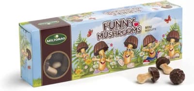 MILTONAS Hříbečky z mléčné čokoládové polevy a sušenky