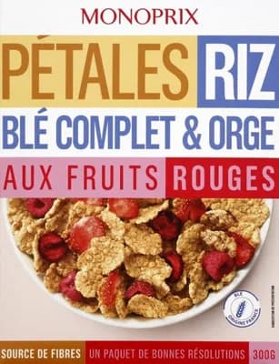 Monoprix Celozrnné lupínky s červeným ovocem