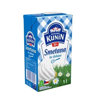 MLÉKÁRNA KUNÍN Smetana ke šlehání 31 % 4 x