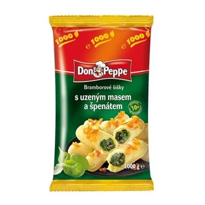 DON PEPPE Bramborové šišky špenát a uzené maso mraž.