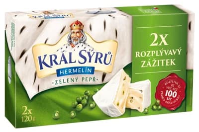 Král Sýrů Hermelín zelený pepř duopack (2×120 g)