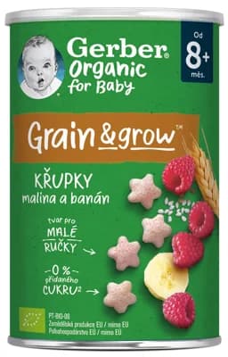 Gerber organic BIO Křupky s malinami a banánem