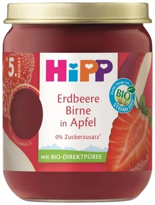 HiPP BIO Superovoce jablko, jahody a hrušky od uk. 4.–6. měsíce