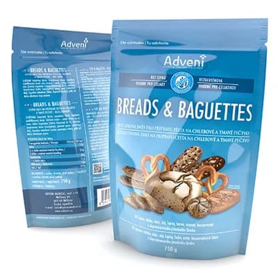 ADVENI Bezlepková směs na chlebové a tmavé pečivo BREADS & BAGUETTES (dříve Simply Adveni)